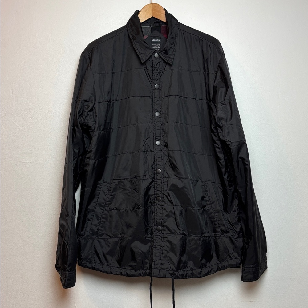 Dickies Mens Nylon-Faced Flannel-Lined Shirt Service Jacket Windbreaker Black XL
